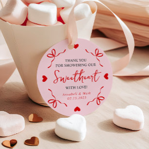 Little Sweetheart Valentine Baby Shower Thank You フェイバータグ