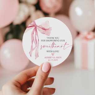 Little Sweetheart Valentine Baby Shower Thank You ラウンドシール