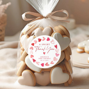 Little Sweetheart Valentine Baby Shower Thank You ラウンドシール