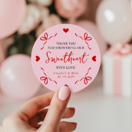 Little Sweetheart Valentine Baby Shower Thank You ラウンドシール