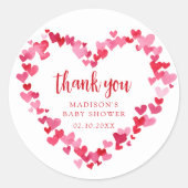 Little Sweetheart Valentine Baby Shower Thank You ラウンドシール (正面)
