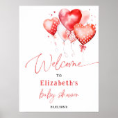 Little Sweetheart Valentine Baby Shower Welcome  ポスター (正面)