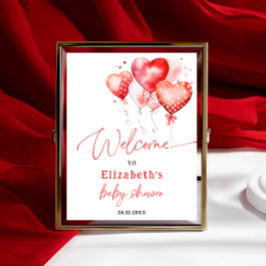 Little Sweetheart Valentine Baby Shower Welcome  ポスター