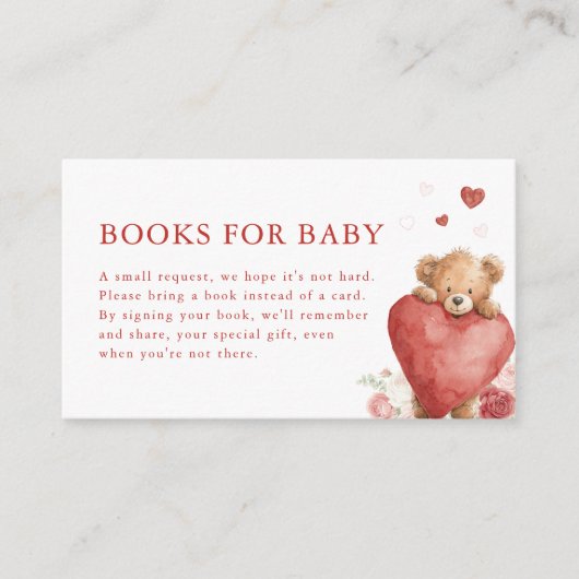 Little Sweetheart Valentine Books for Baby Card エンクロージャーカード (正面)