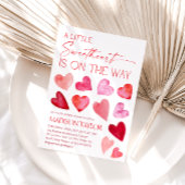 Little Sweetheart Valentine Hearts Baby Shower 招待状