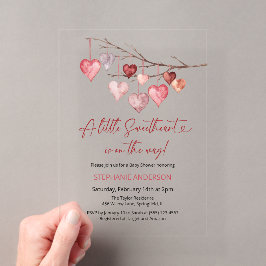 Little Sweetheart Valentinesベビーシャワー アクリル招待状