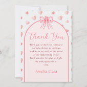 Little Sweetheart Valentinesベビーシャワー サンキューカード (正面)