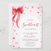 Little Sweetheart Valentines バレンタイン ベビーシャワー 招待状 (正面)