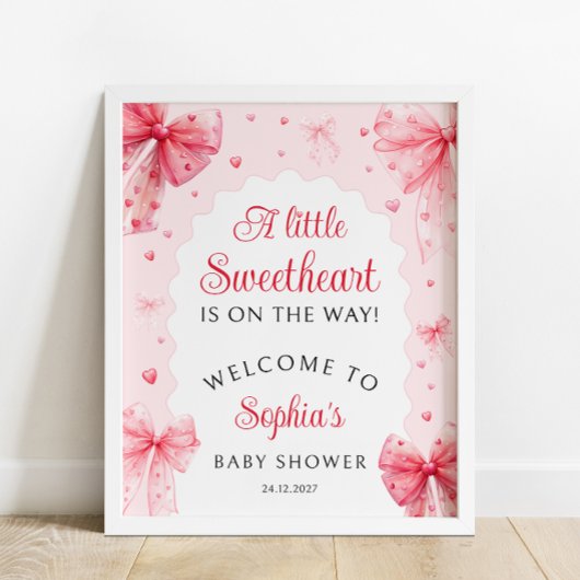 Little Sweetheart Valentines Baby Showerへようこそ ポスター