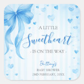Little Sweetheart Valentines Baby Shower  スクエアシール (正面)