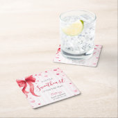 Little Sweetheart Valentines Baby Shower  スクエアペーパーコースター (インサイチュ)