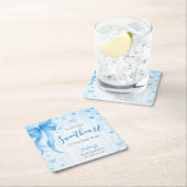 Little Sweetheart Valentines Baby Shower スクエアペーパーコースター (インサイチュ)