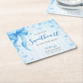 Little Sweetheart Valentines Baby Shower  スクエアペーパーコースター