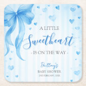 Little Sweetheart Valentines Baby Shower スクエアペーパーコースター (正面)