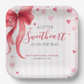Little Sweetheart Valentines Baby Shower ペーパープレート (正面)