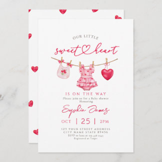 Little Sweetheart Valentines Baby Shower 招待状