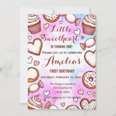 Little Sweetheart Valentines Birthday Invitation シーズンカード (正面)