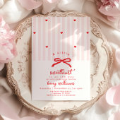 Little Sweetheart Valentines Bow Baby Shower 招待状