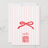 Little Sweetheart Valentines Bow Baby Shower 招待状 (裏面)