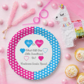 Little Sweetheart Valentine's Dayジェンダー・リビール ペーパープレート (パーティー)