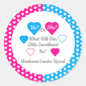 Little Sweetheart Valentine's Dayジェンダー・リビール ラウンドシール (正面)