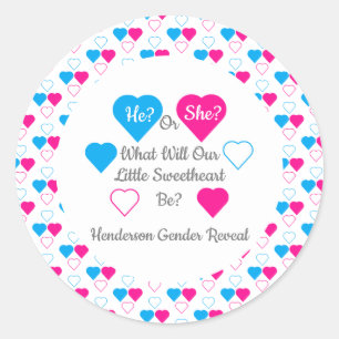 Little Sweetheart Valentine's Dayジェンダー・リビール ラウンドシール