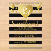 Little Sweetheart Valentine's Day Baby Shower アクリル招待状 (正面)