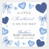 Little Sweetheart Valentines Day Baby Shower スクエアシール (正面)
