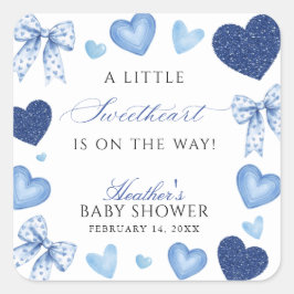 Little Sweetheart Valentines Day Baby Shower スクエアシール