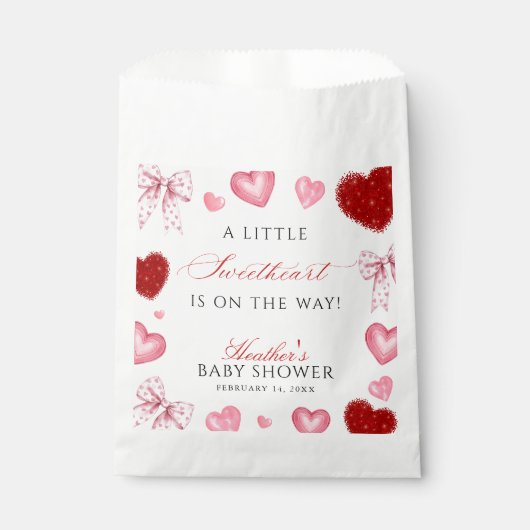 Little Sweetheart Valentines Day Baby Shower フェイバーバッグ (正面)