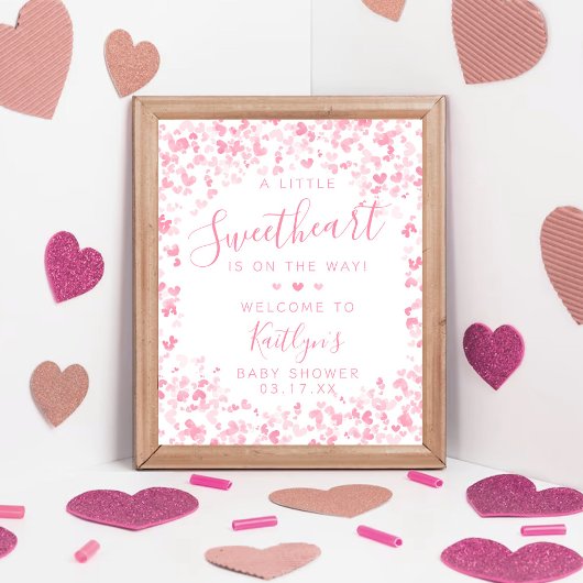 Little Sweetheart Valentine's Day Baby Shower ポスター