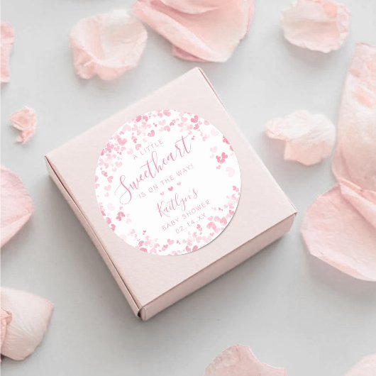 Little Sweetheart Valentine's Day Baby Shower ラウンドシール