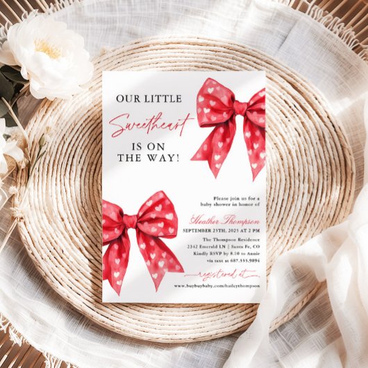 Little Sweetheart Valentines Day Baby Shower 招待状