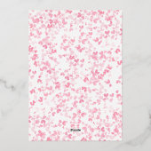 Little Sweetheart Valentine's Day Baby Shower 箔招待状 (裏面)