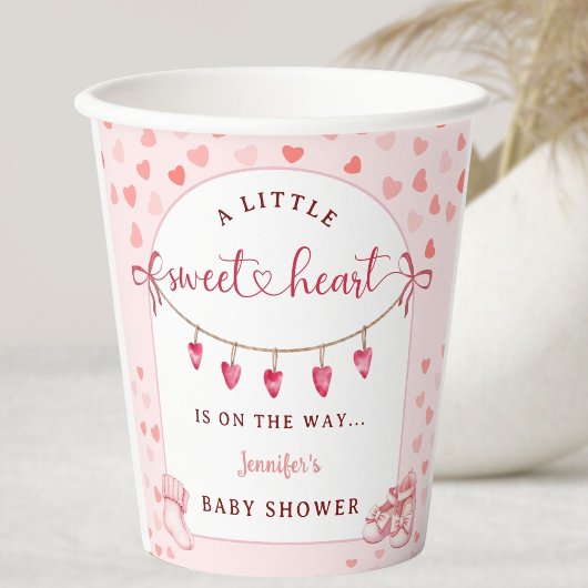 Little Sweetheart Valentine's Day Baby Shower  紙コップ