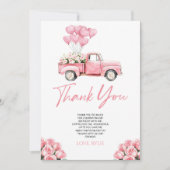 Little Sweetheart Valentine's Day Birthday Party サンキューカード (正面)