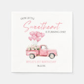 Little Sweetheart Valentine's Day Birthday Party スタンダードカクテルナプキン (正面)