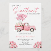 Little Sweetheart Valentine's Day Birthday Party 招待状 (正面)