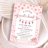 Little Sweetheart Valentine's Day Girl Baby Shower 招待状