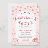 Little Sweetheart Valentine's Day Girl Baby Shower 招待状 (正面)