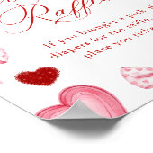 Little Sweetheart Valentines Diaper Raffle Sign ポスター (角)