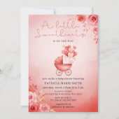 Little Sweetheart Valentines Girl Baby Shower 招待状 (正面)