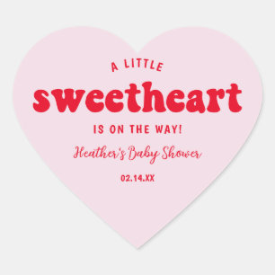 Little Sweetheart Valentines's Day Baby Shower ハートシール