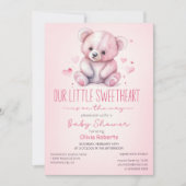 Little sweetheart water color bearベビーシャワー 招待状 (正面)