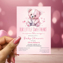Little sweetheart water color bearベビーシャワー