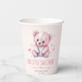 Little sweetheart water color bearベビーシャワー 紙コップ