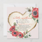 Little Sweetheart Wood Slice Baby Shower by Mail I 招待状 (正面)