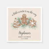 Little Sweetie Christmas Gingerbread Baby Shower スタンダードカクテルナプキン (正面)