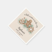 Little Sweetie Christmas Gingerbread Baby Shower スタンダードカクテルナプキン (角)