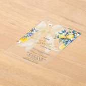 Little Sweetie Mediterranean Citrus Baby Shower アクリル招待状 (レイダウン)